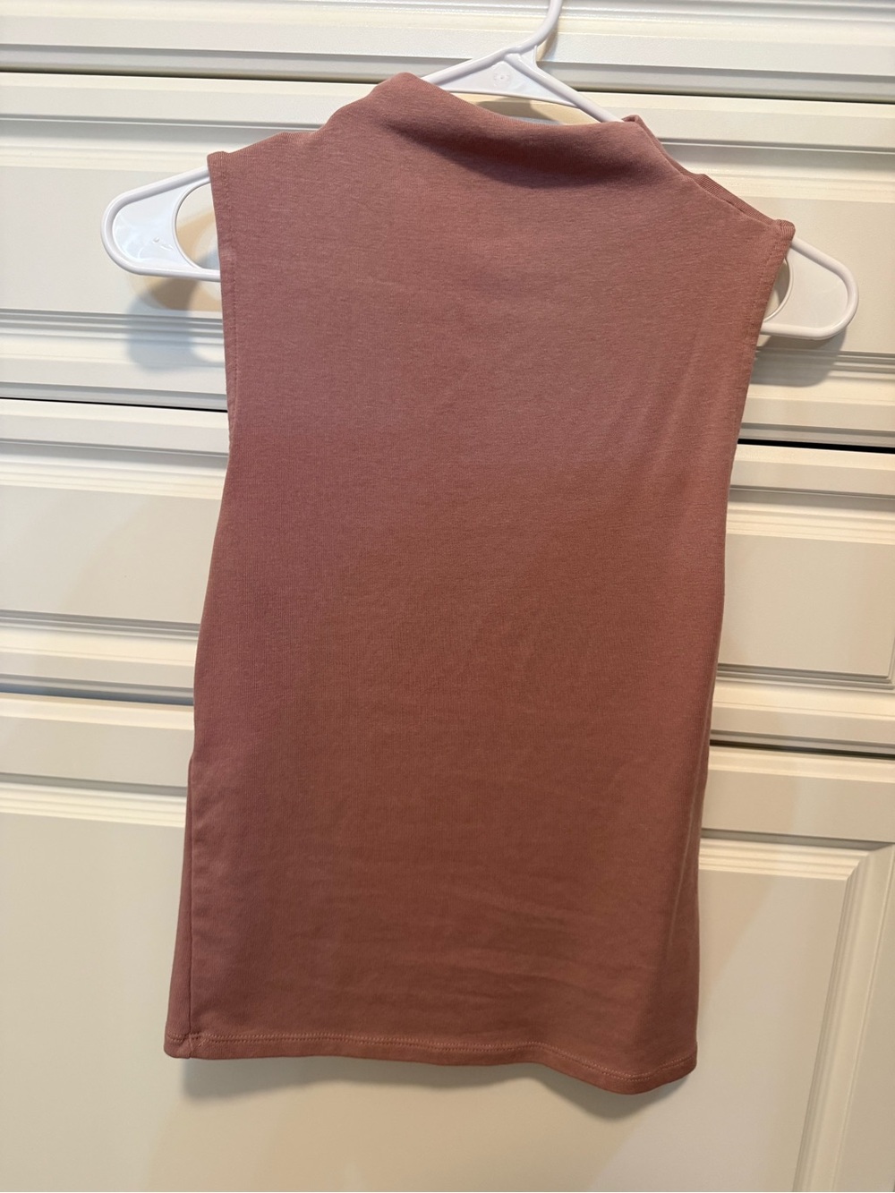 Zara Sleeveless Mock Neck Tank in Mauve - Picture 3 of 3